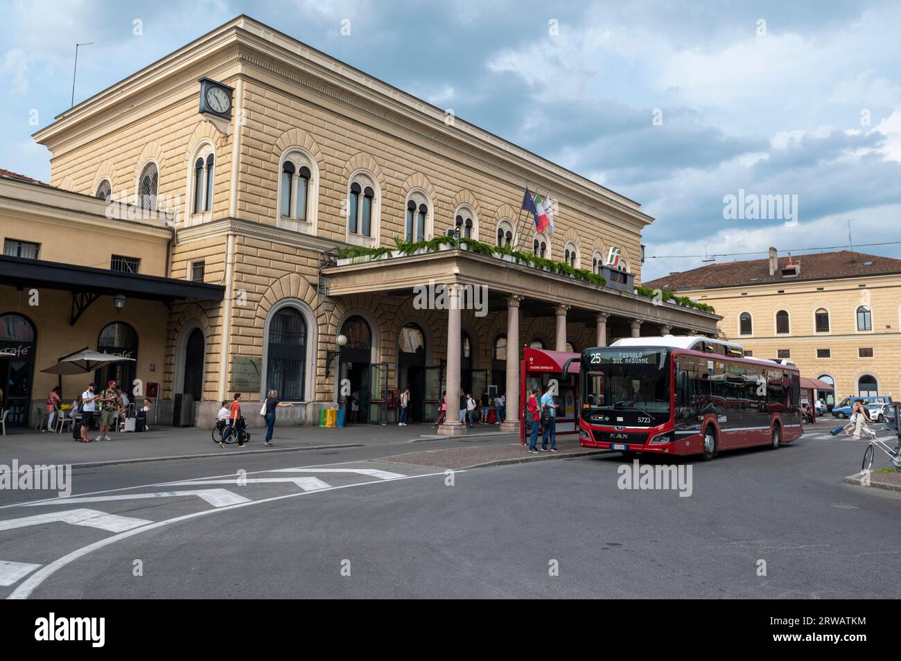 Bologna city bus terminal and mainline railway station in Bologna Stock Photo