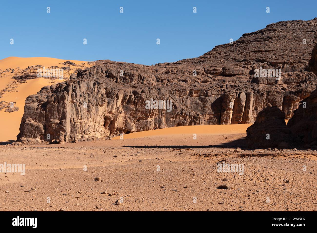 Beautiful landscape in Sahara desert Stock Photo