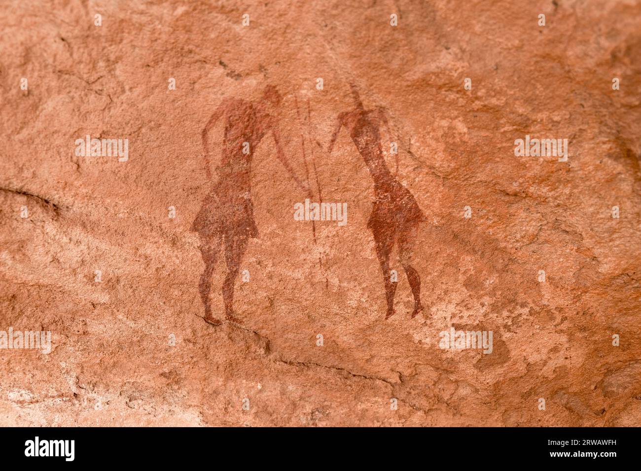 rock painting of the sahara testimony of climate change Stock Photo