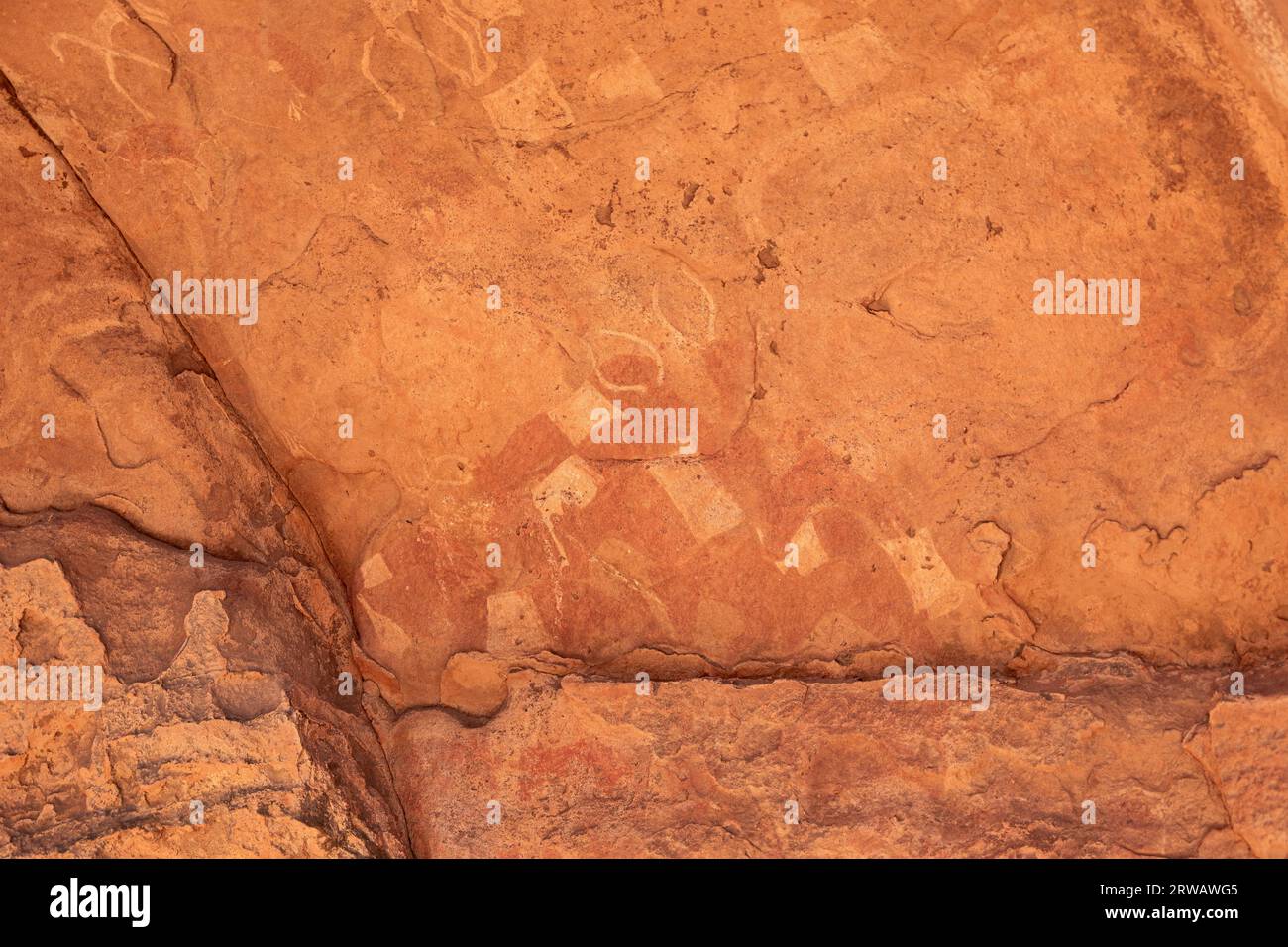 Cave painting in the Sahara desert Stock Photo
