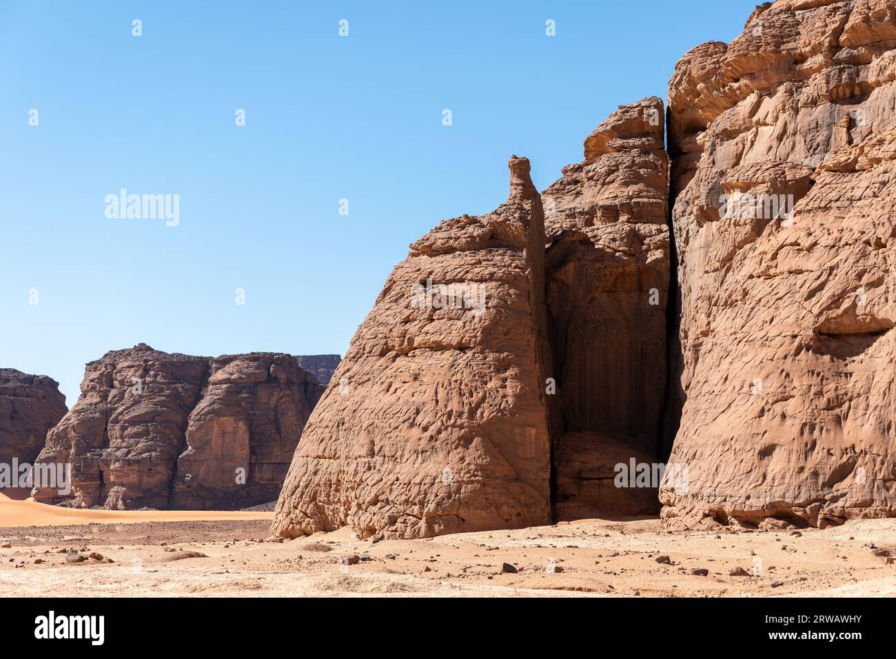 Mountains of Tadrart in Algeria Stock Photo