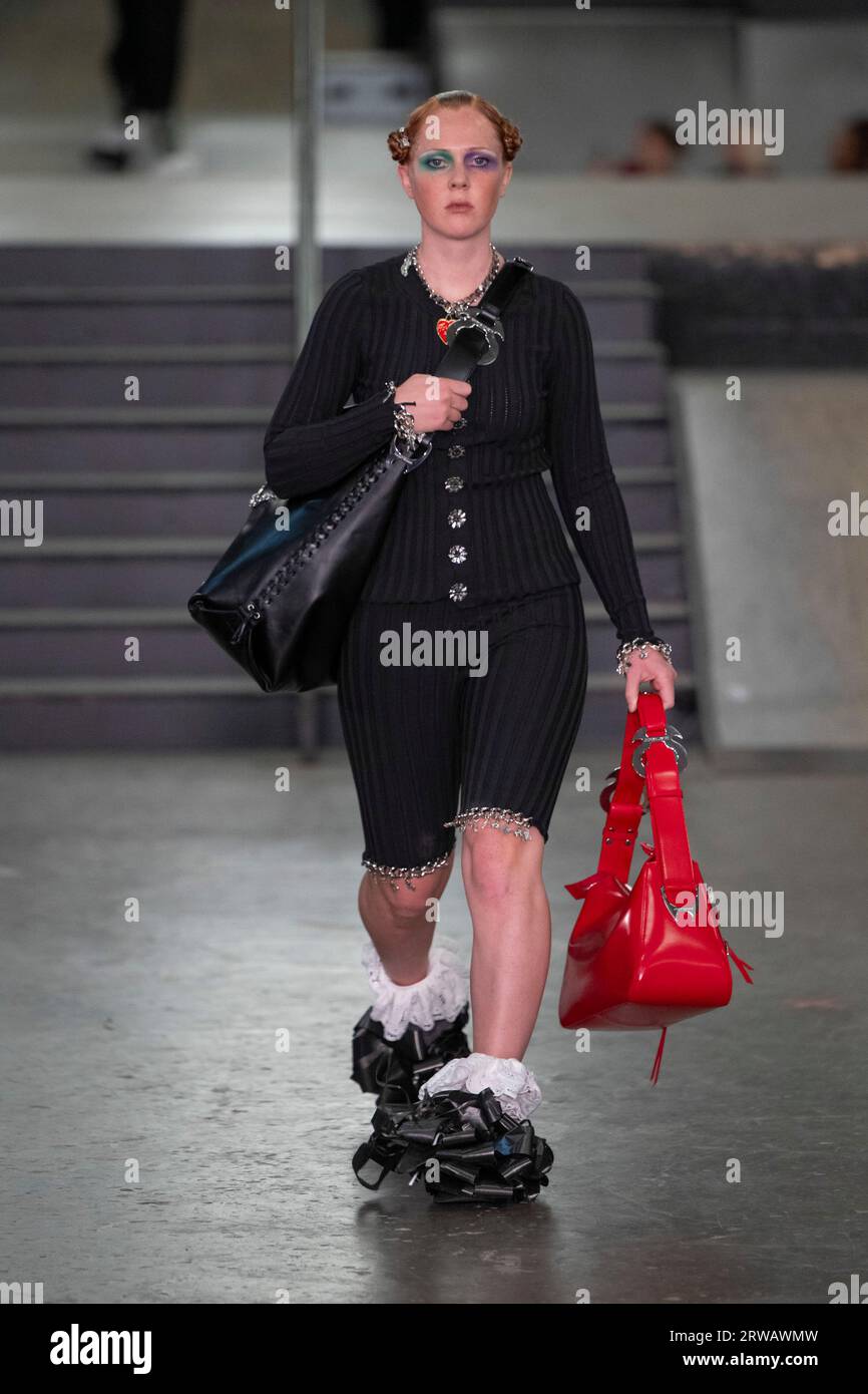 A model walks on the runway at the Chopova Lowena fashion show during ...