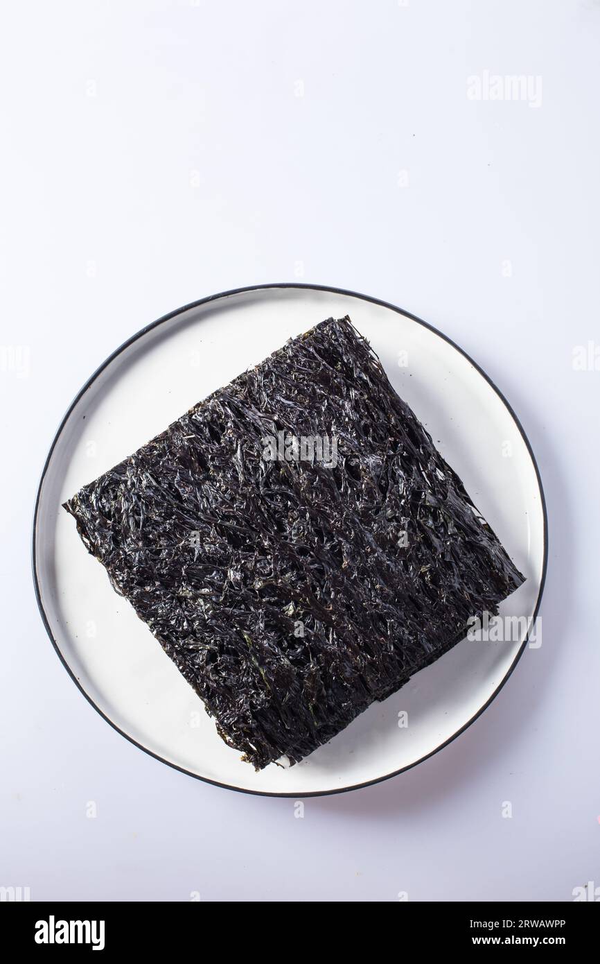 Nori leaves. Crunchy dried seaweed. china traditional cuisine, dried