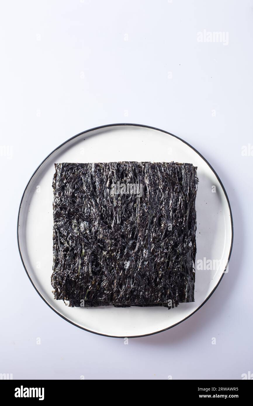 Nori leaves. Crunchy dried seaweed. china traditional cuisine, dried