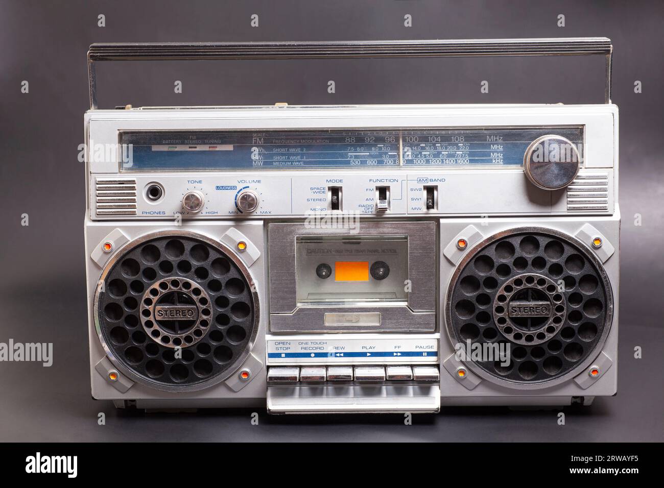 Retro ghetto radio boom box cassette recorder from 80s Stock Photo - Alamy
