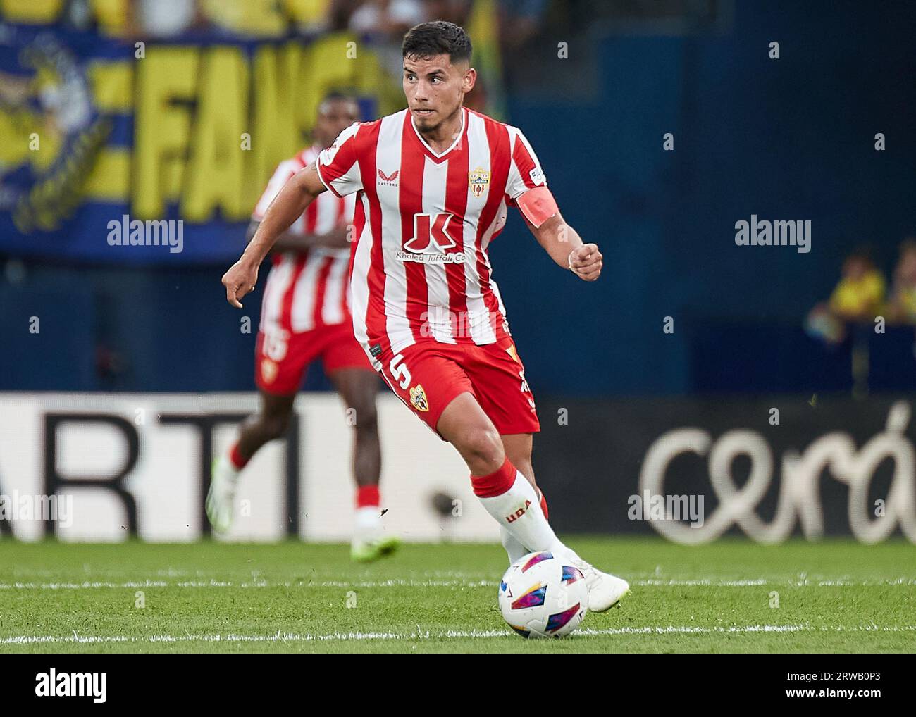 Villarreal, Spain. 17th Sep, 2023. Lucas Robertone of UD Almeria during the La Liga match between Villarreal CF and UD Almeria played at La Ceramica Stadium on September 17, 2023, in Villarreal, Spain. (Photo by Jose Torres /PRESSINPHOTO) Credit: PRESSINPHOTO SPORTS AGENCY/Alamy Live News Stock Photo