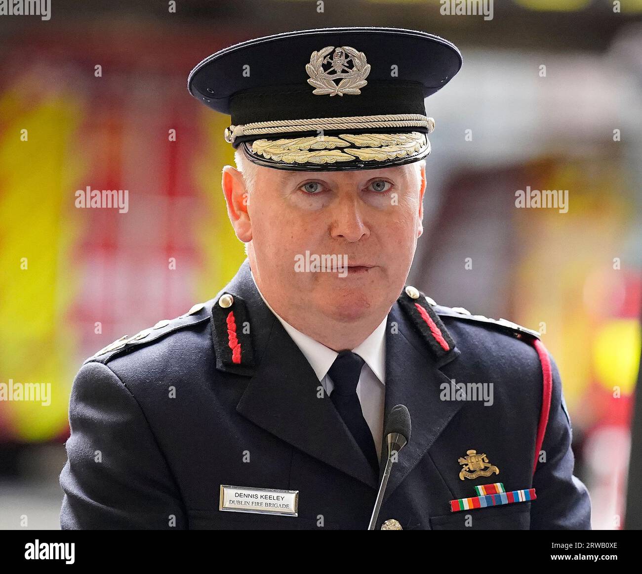 Dennis Keeley, Chief Fire Officer with Dublin Fire Brigade, speaking at