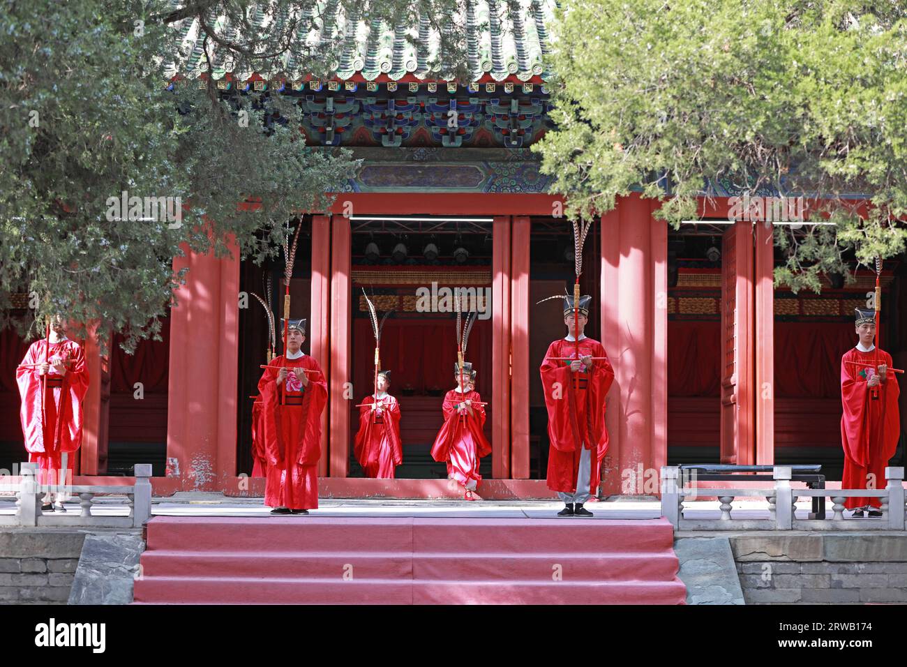 Beijing, China, October 5, 2019: Dacheng ritual and music performance ...