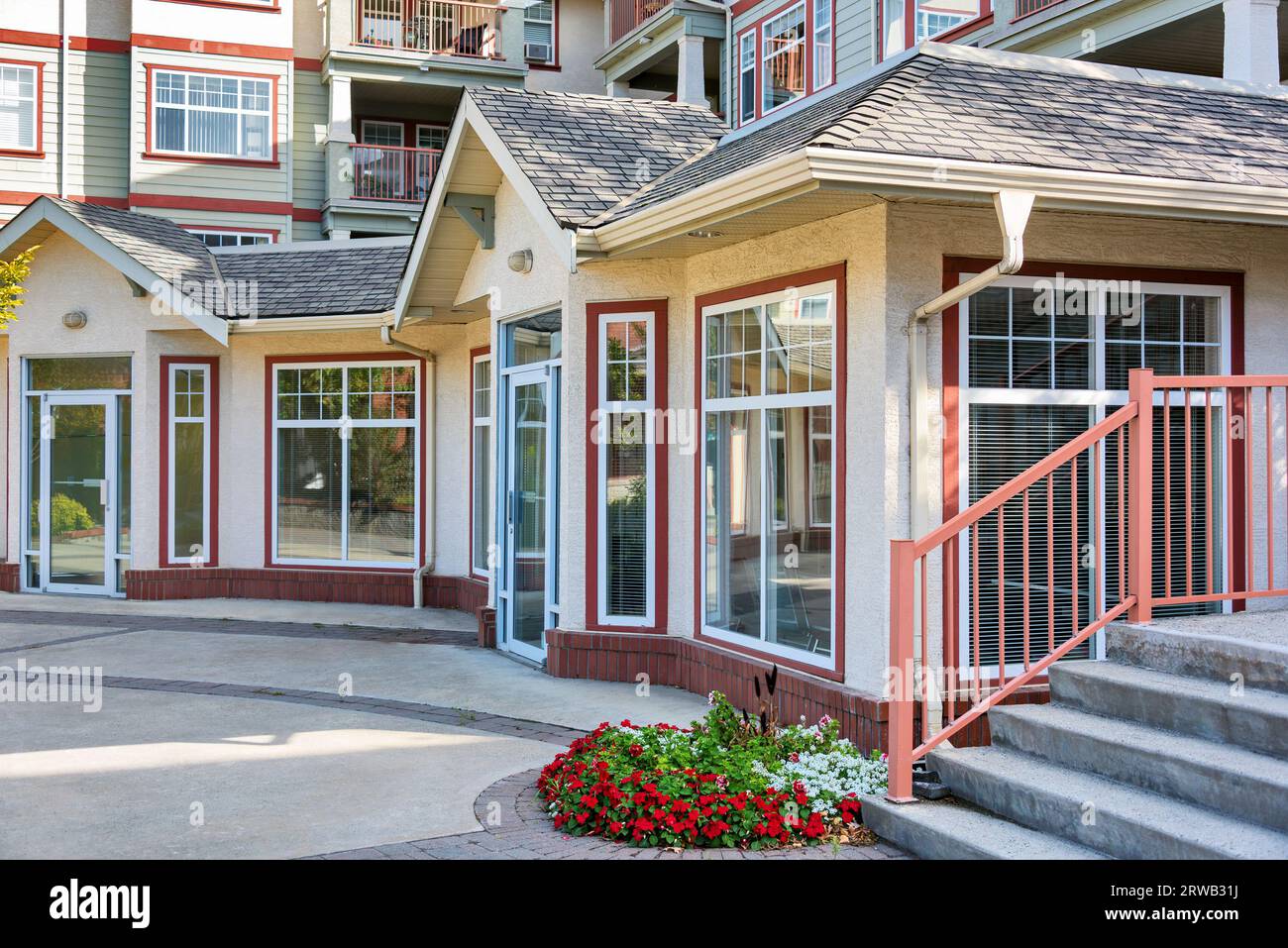 Office spaces for rent on ground level of residential building Stock