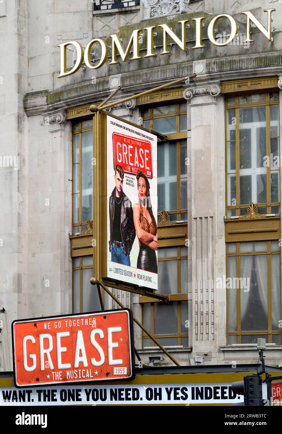London, England, UK. 'Grease' the musical at the Dominion Theatre, Tottenham Court Road, London, UK. September 2023 Stock Photo