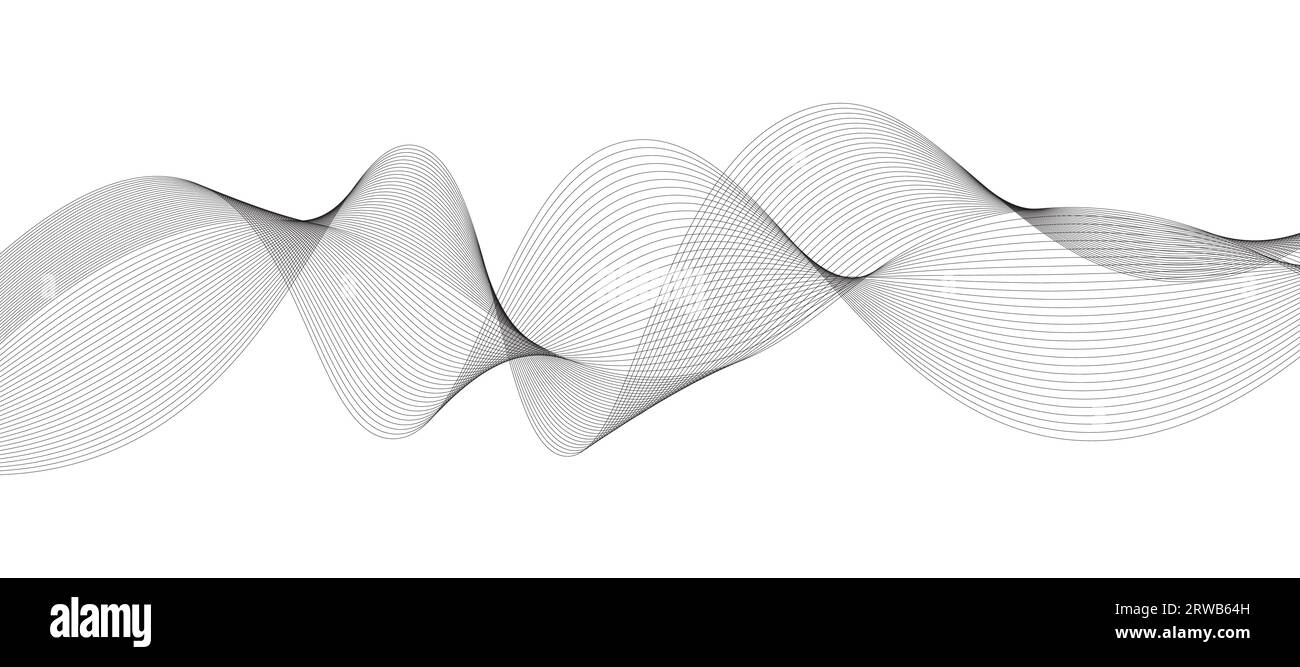 abstract black and white vector wave background Stock Vector Image ...