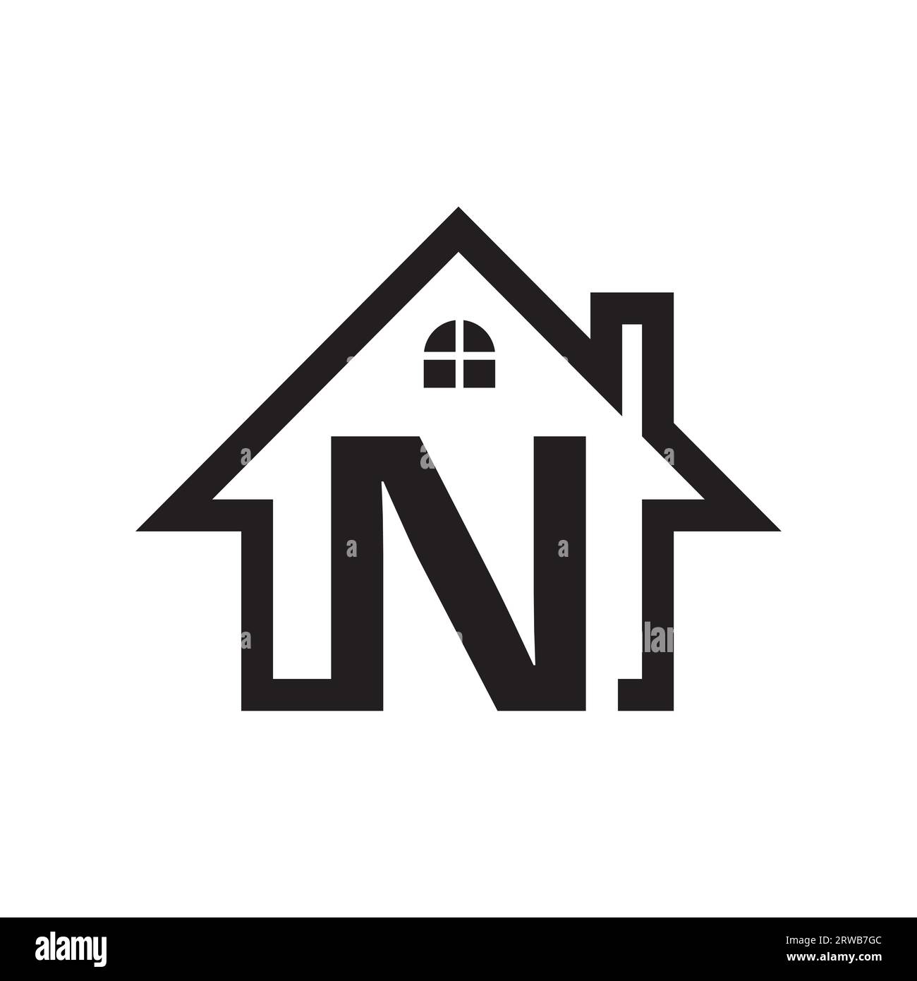 N real estate logo design. Real estate company logo design