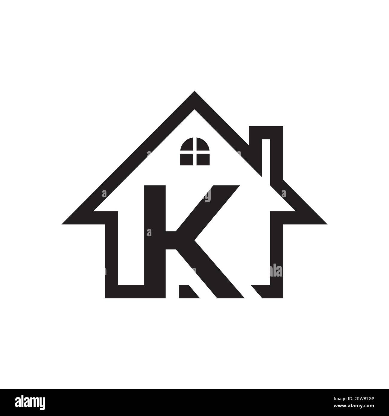 K real estate logo design. Real estate company logo design. Construction and real-estate company logo vector Stock Vector