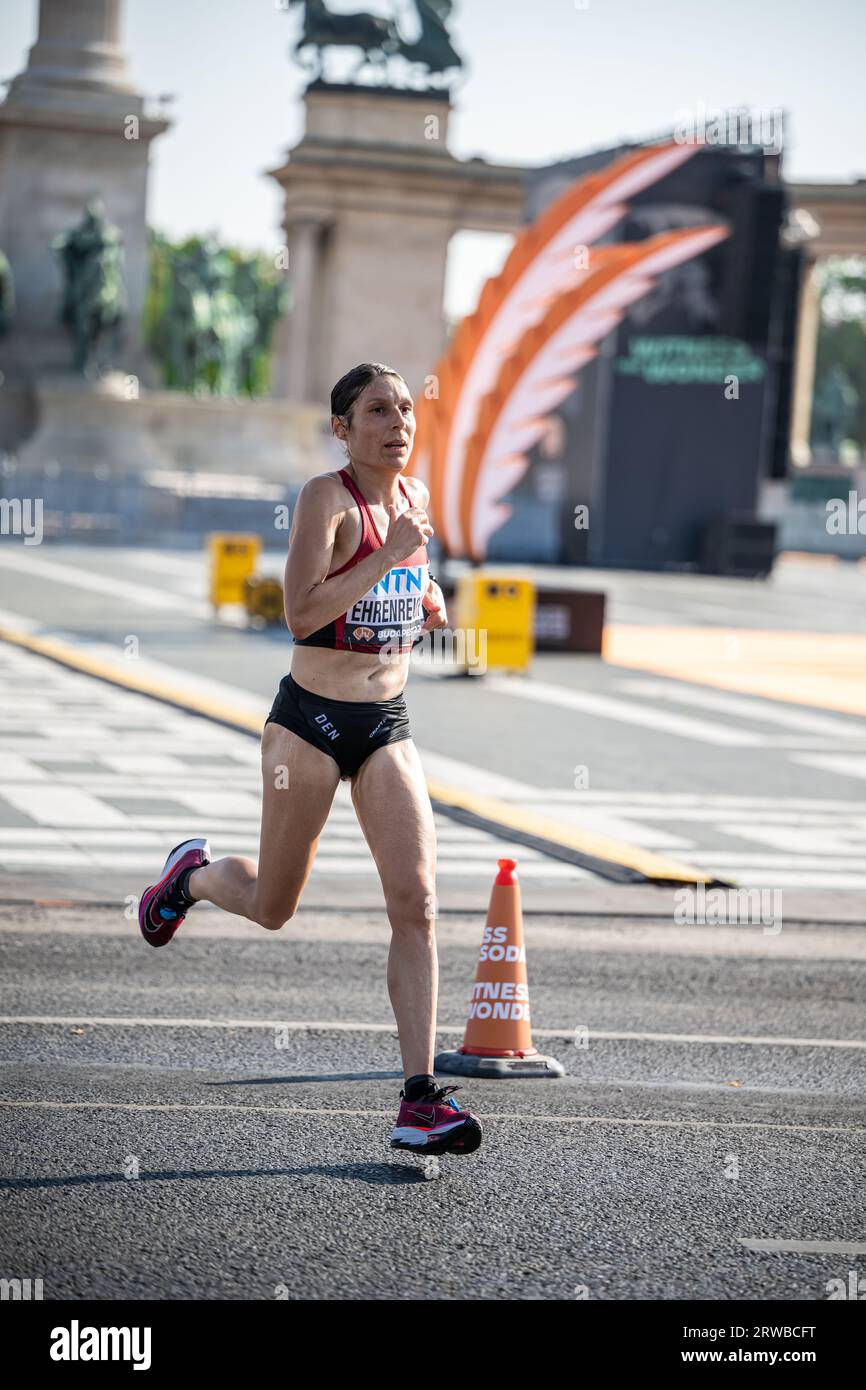 Karen Ehrenreich participating in the marathon at the World Athletics ...