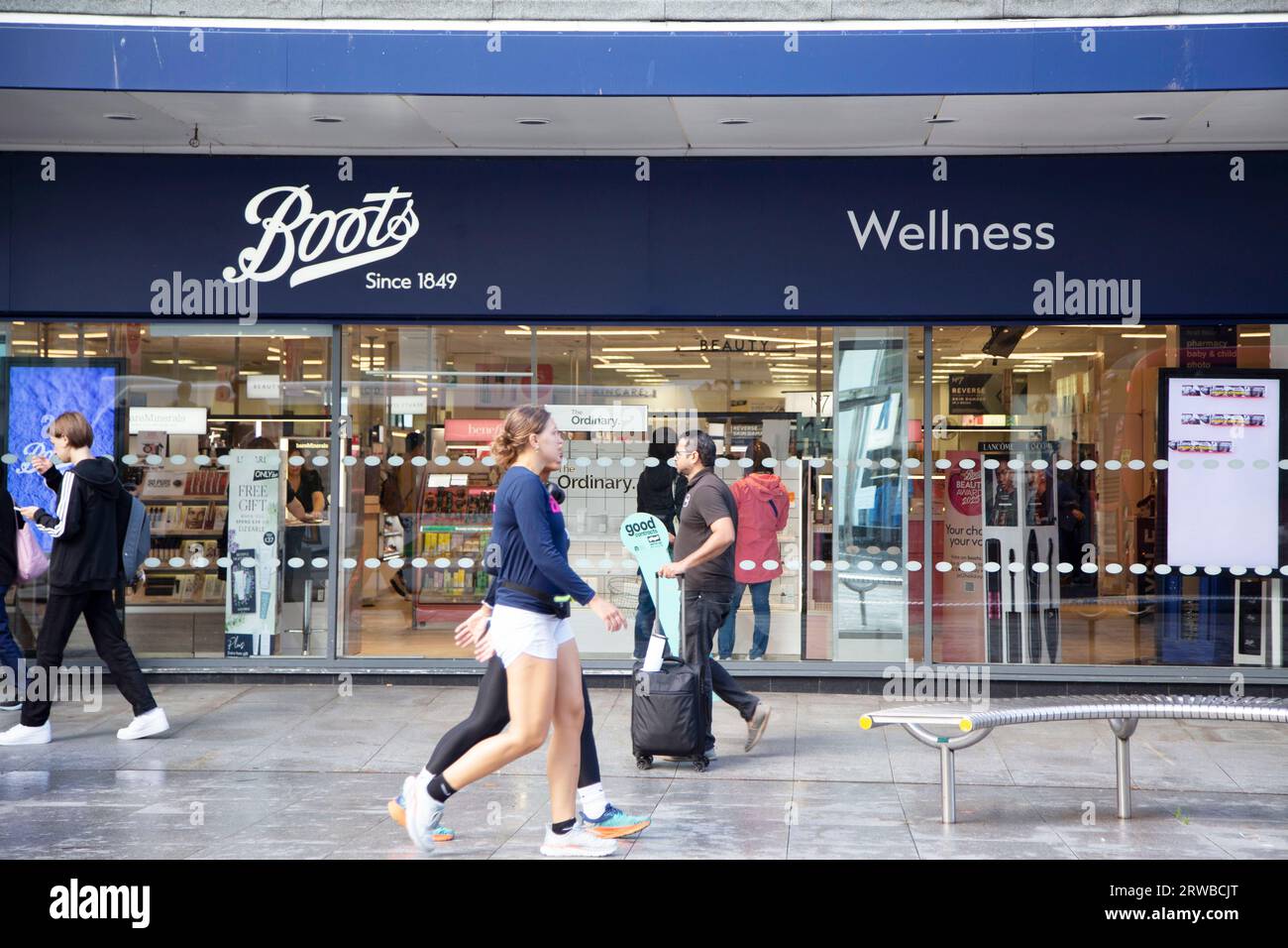 Boots chemist in high street in Exeter city centre Stock Photo