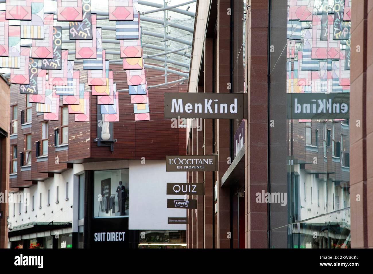 MenKind shop front sign in Princesshay Exeter Stock Photo