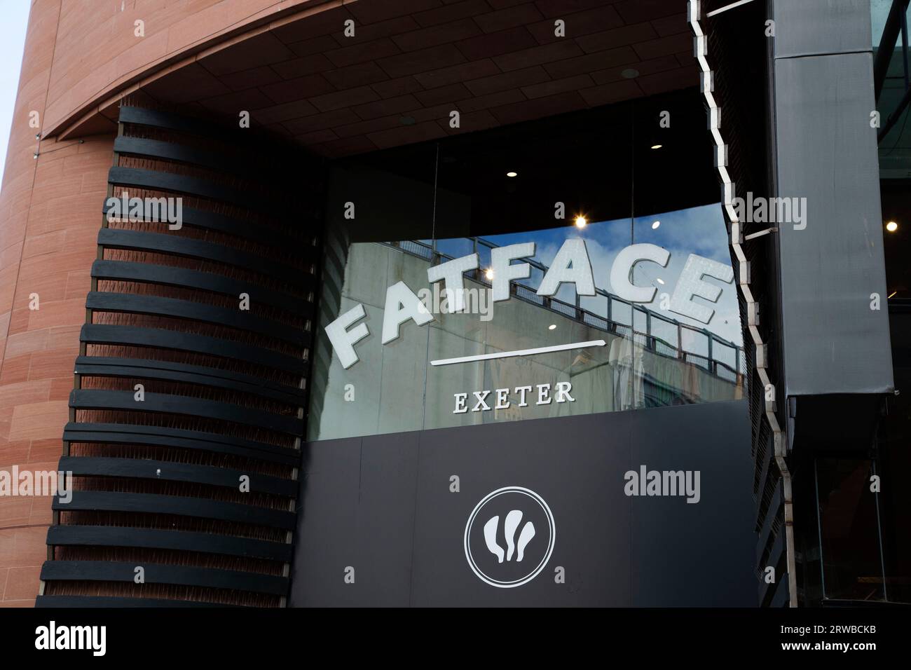 Fatface clothing shop front window signage Stock Photo