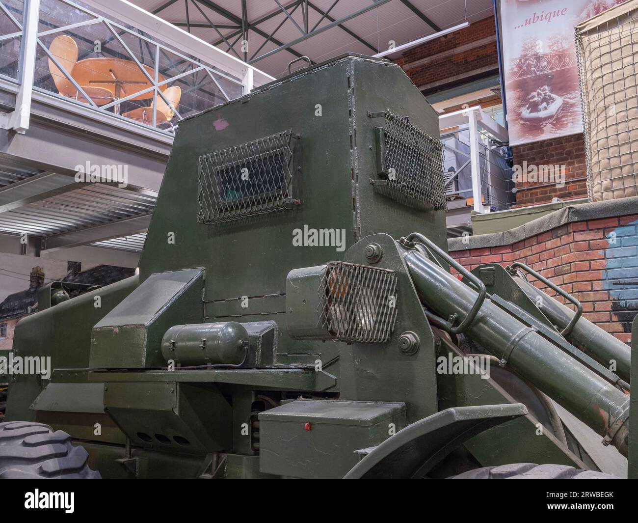 An Allis Chalmers medium wheeled tractor cab detail (a 1970s vehcile