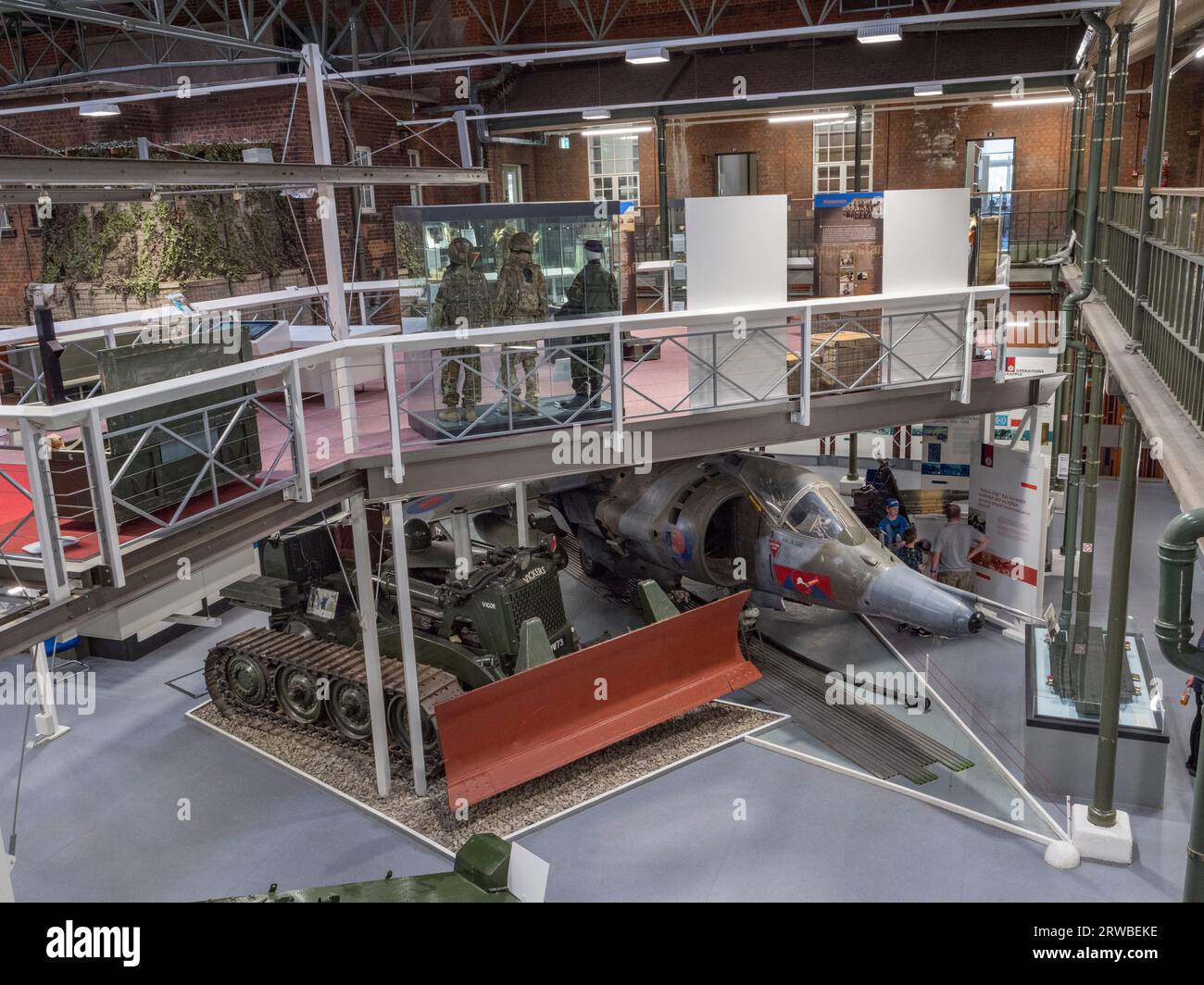General view of displays in the Royal Engineers Museum in Gillingham, Kent, UK. Stock Photo
