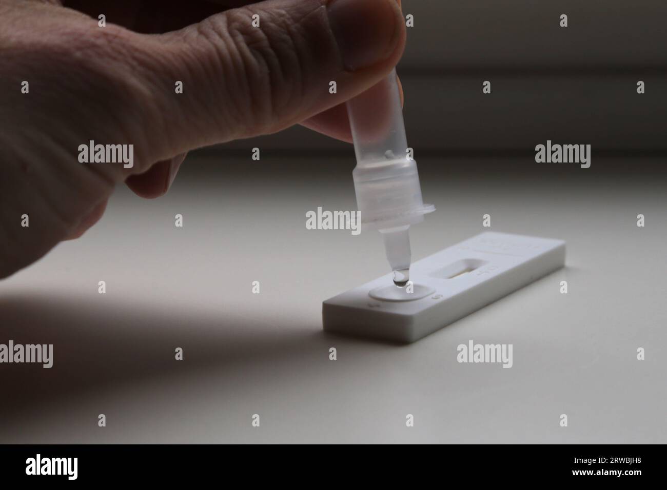 Corona antigen Rapid Test Kit, Self-test Stock Photo