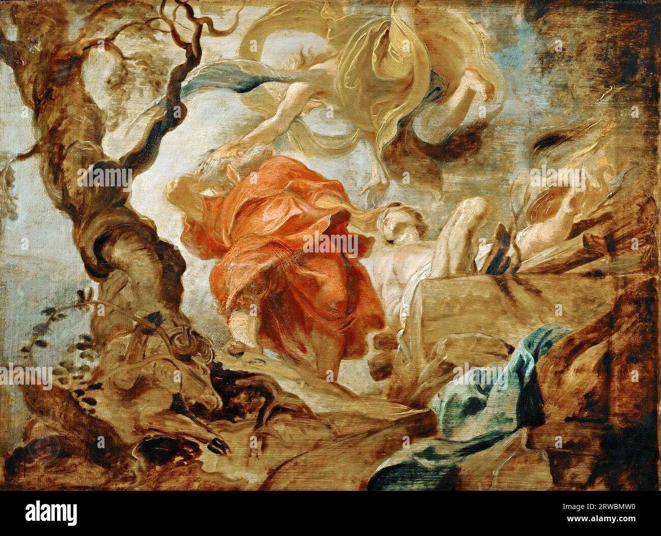Louvre – Peter Paul Rubens -- Sacrifice of Isaac c.1621 Baroque painting Stock Photo