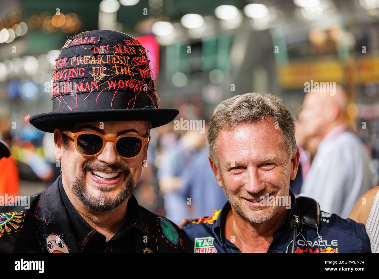 Boy George Racing Singapore, Singapore. 17th Sep, 2023. Singer Boy George and Red Bull ...