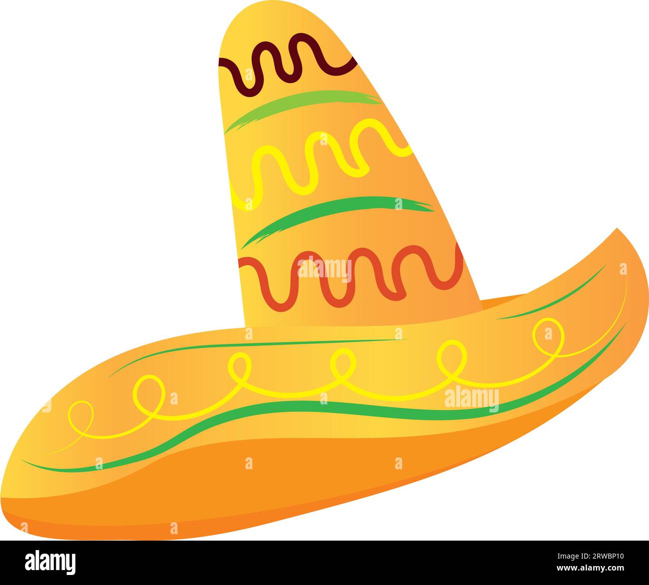 Isolated colored traditional mexican hat sketch Vector Stock Vector