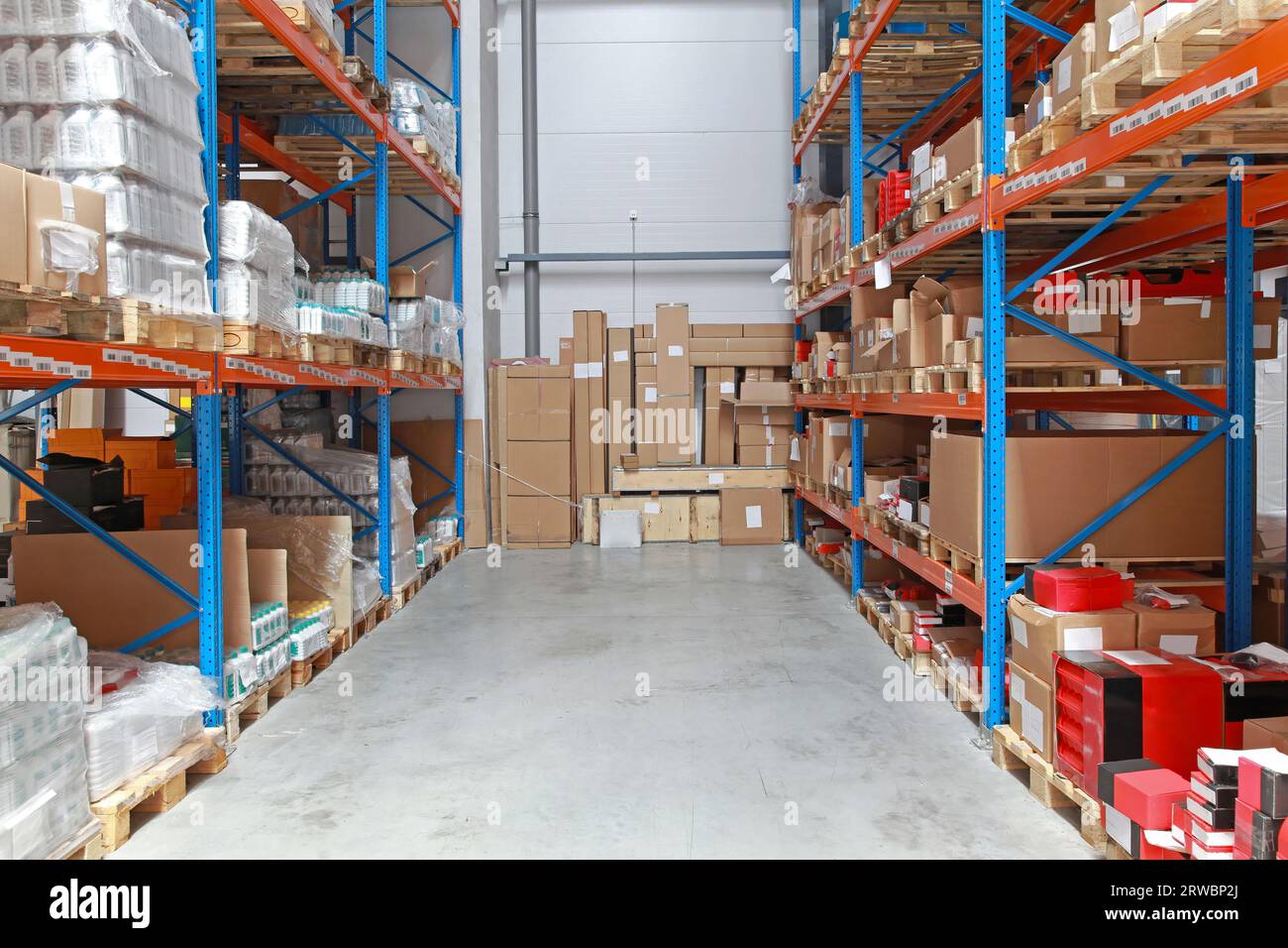 Shipping Packages Boxes in Distribution Center Fulfillment Warehouse