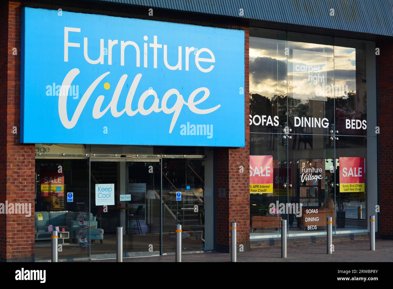 Furniture Village store brand at Riverside retail park Northampton UK Stock Photo Alamy