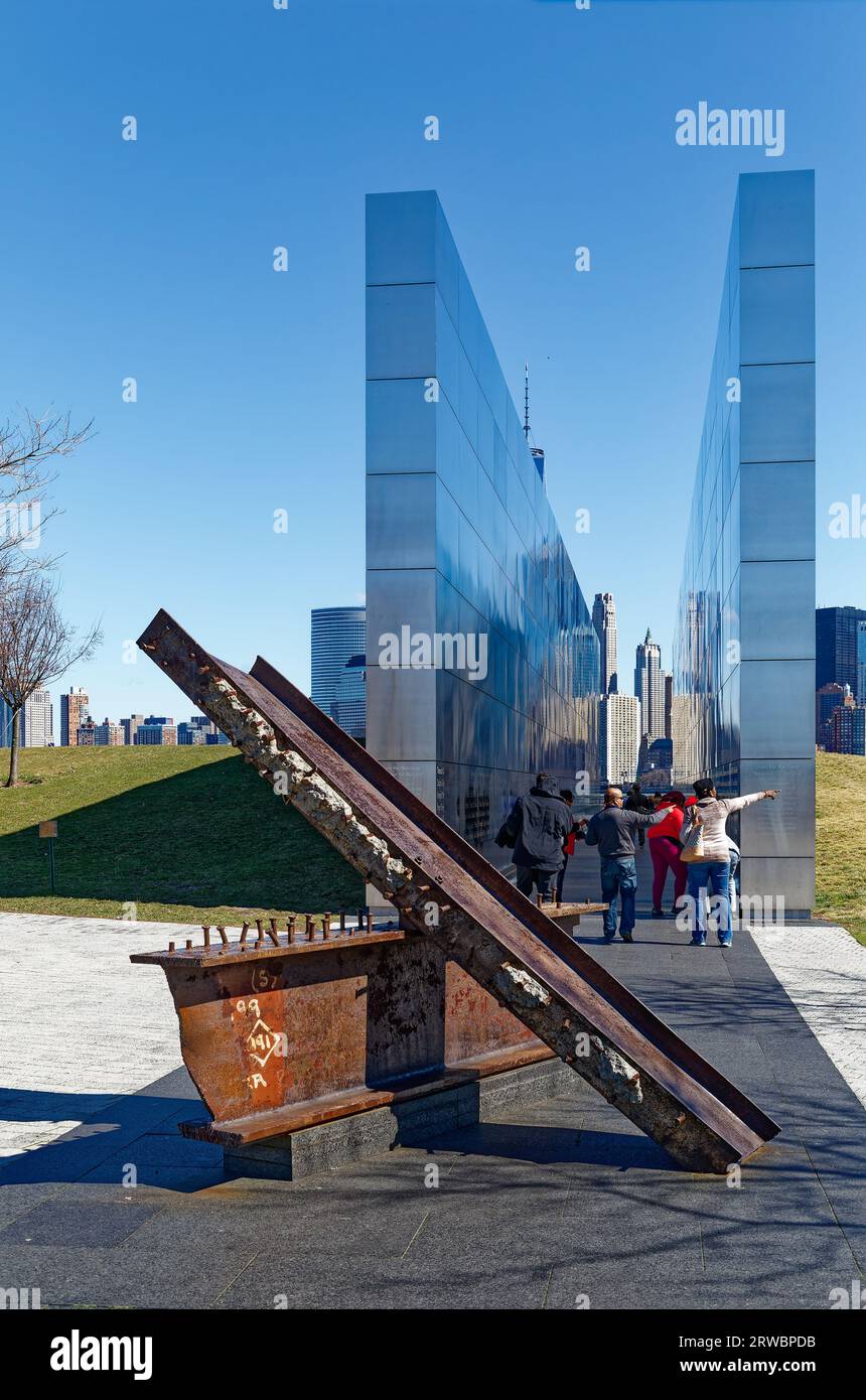 Empty Sky is New Jersey’s official memorial to the 749 New Jerseyans killed in the September 11 attacks and the 1993 World Trade Center bombing. Stock Photo