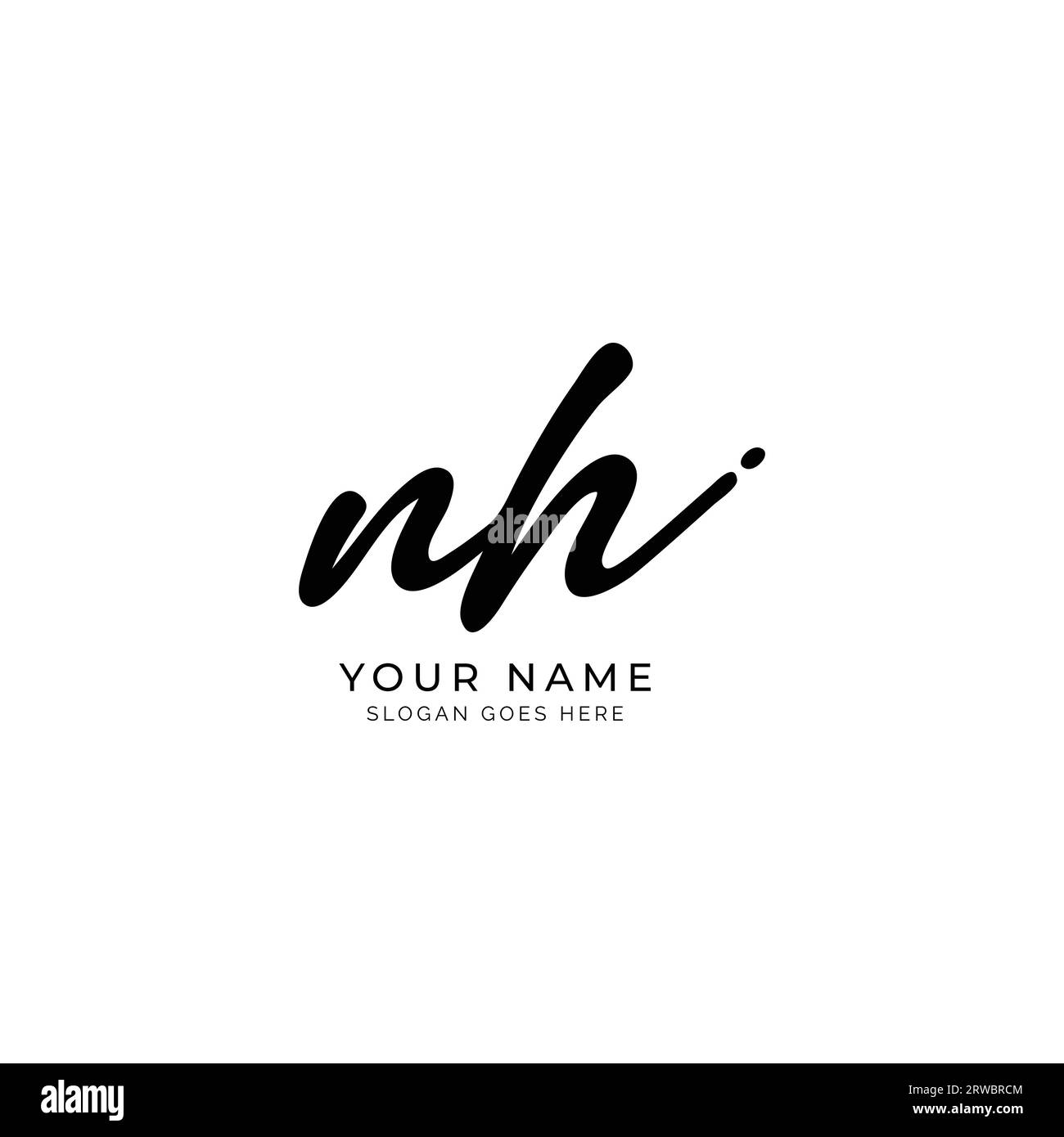 N, H, NH Initial letter handwritten and signature vector image logo Stock Vector