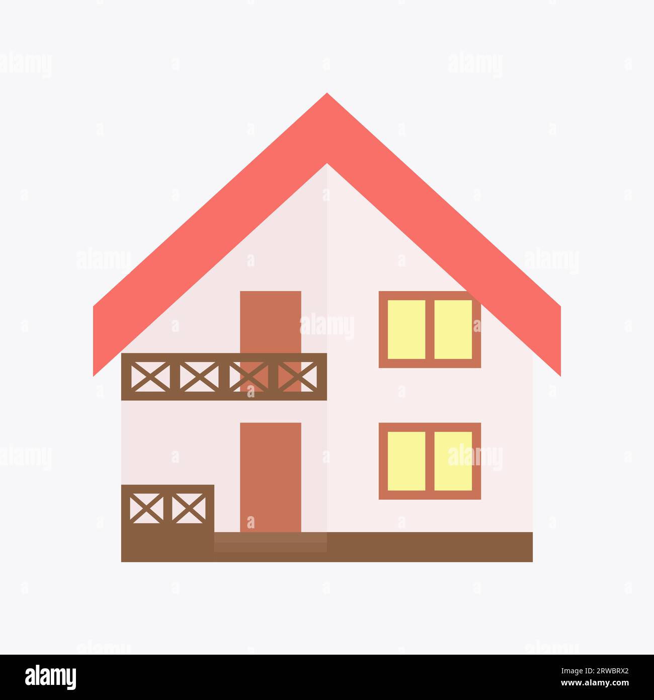 The house is an icon in a flat style. Vector image on a white ...