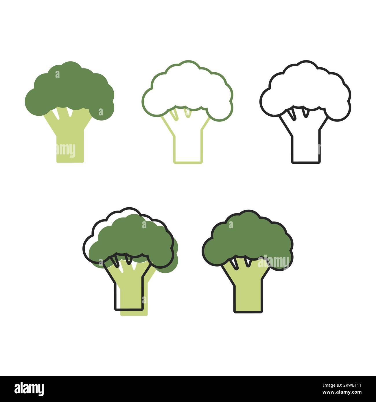 Broccoli icon flat style Cut Out Stock Images & Pictures - Alamy