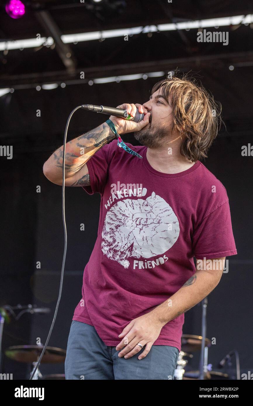 Chicago, USA. 17th Sep, 2023. Nate Barcalow of Finch during Riot Fest Music Festival on September 17, 2023, in Chicago, Illinois (Photo by Daniel DeSlover/Sipa USA) Credit: Sipa USA/Alamy Live News Stock Photo