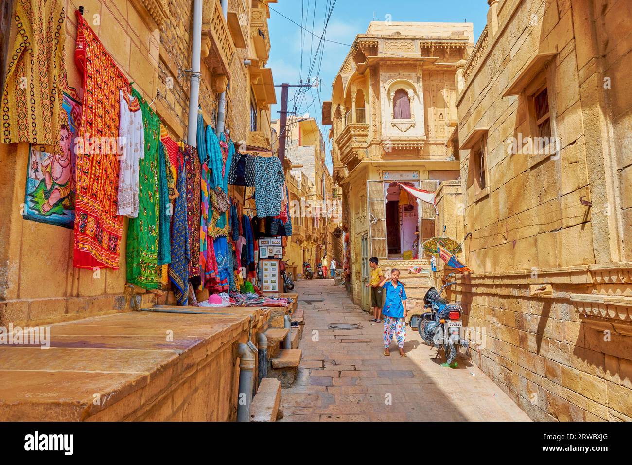 Street inside Jaisalmer Fort Stock Photo