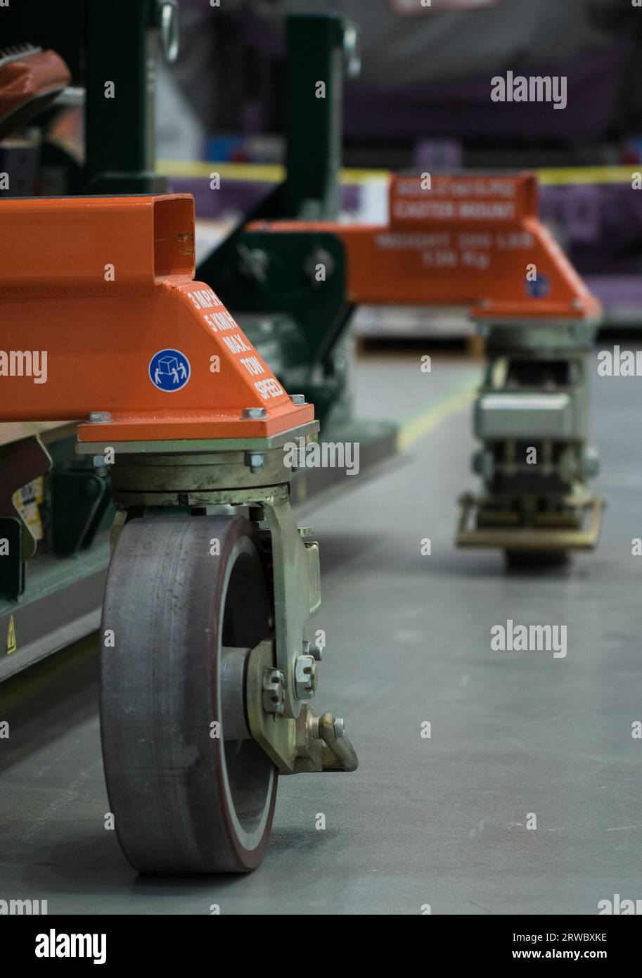 Industrial wheels. Bottom of the stand used for the aviation engines