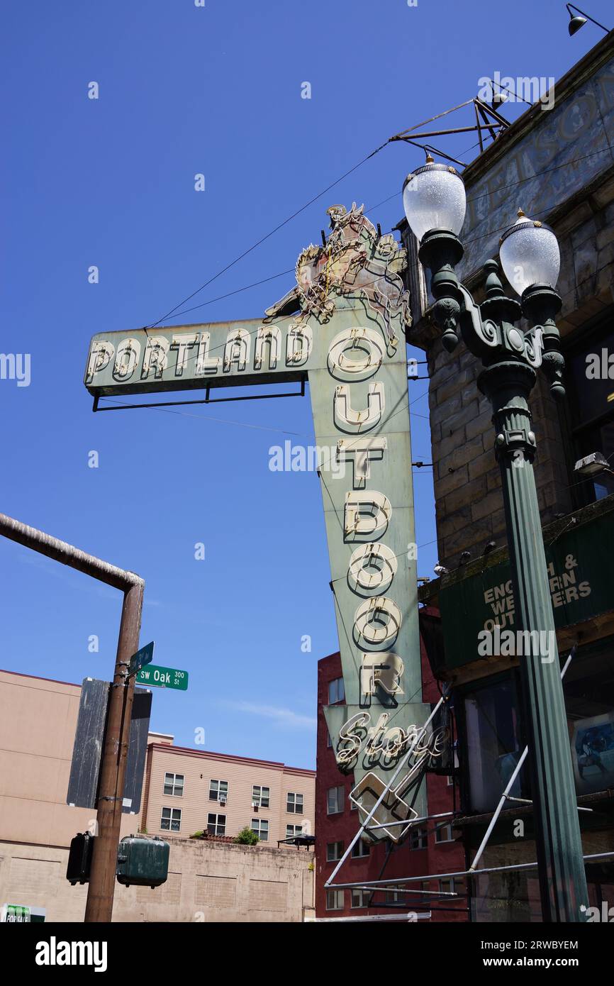 Portland, Oregon, USA neon lights Stock Photo Alamy