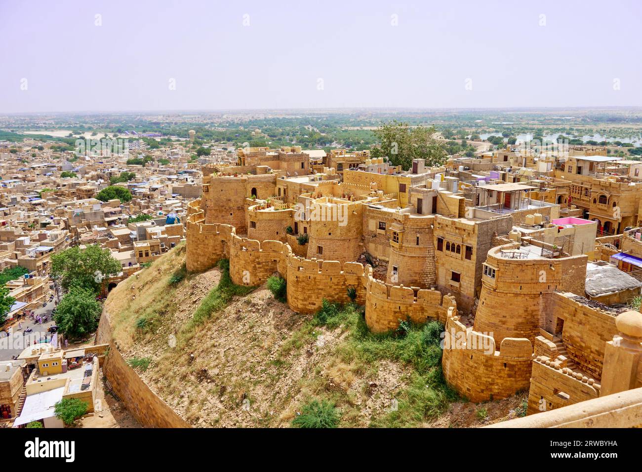 Jaisalmer Fort overlooking the city of Jaisalmer Stock Photo