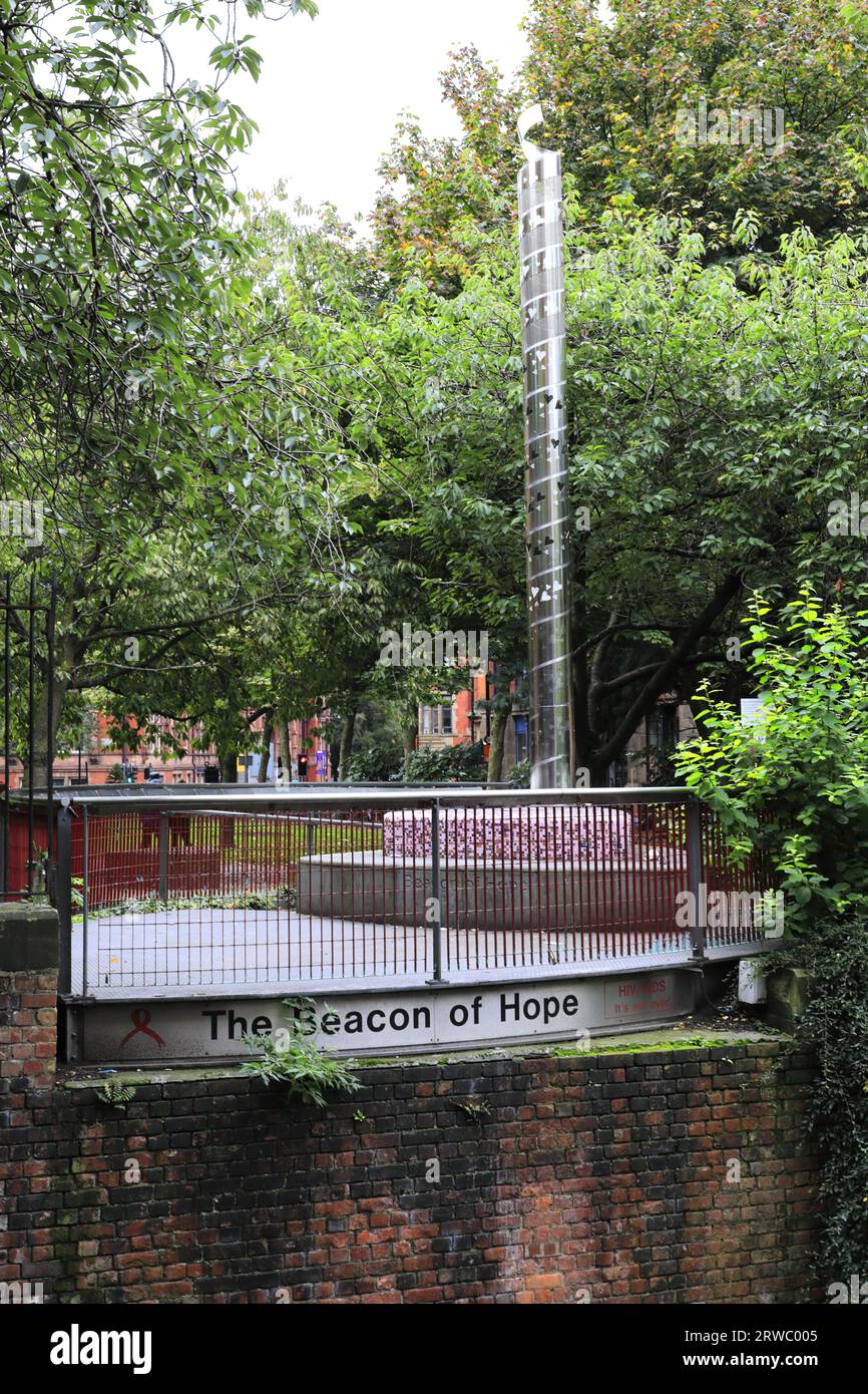 The Beacon of Hope in Sackville Gardens, Canal street, Manchester City