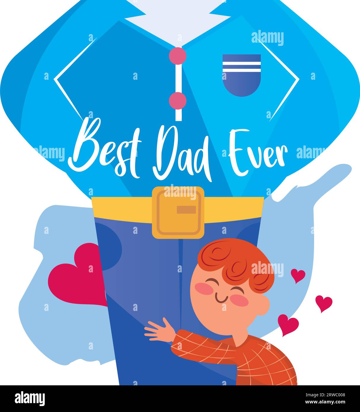 Cute son hugging his dad Happy father day Vector Stock Vector Image ...