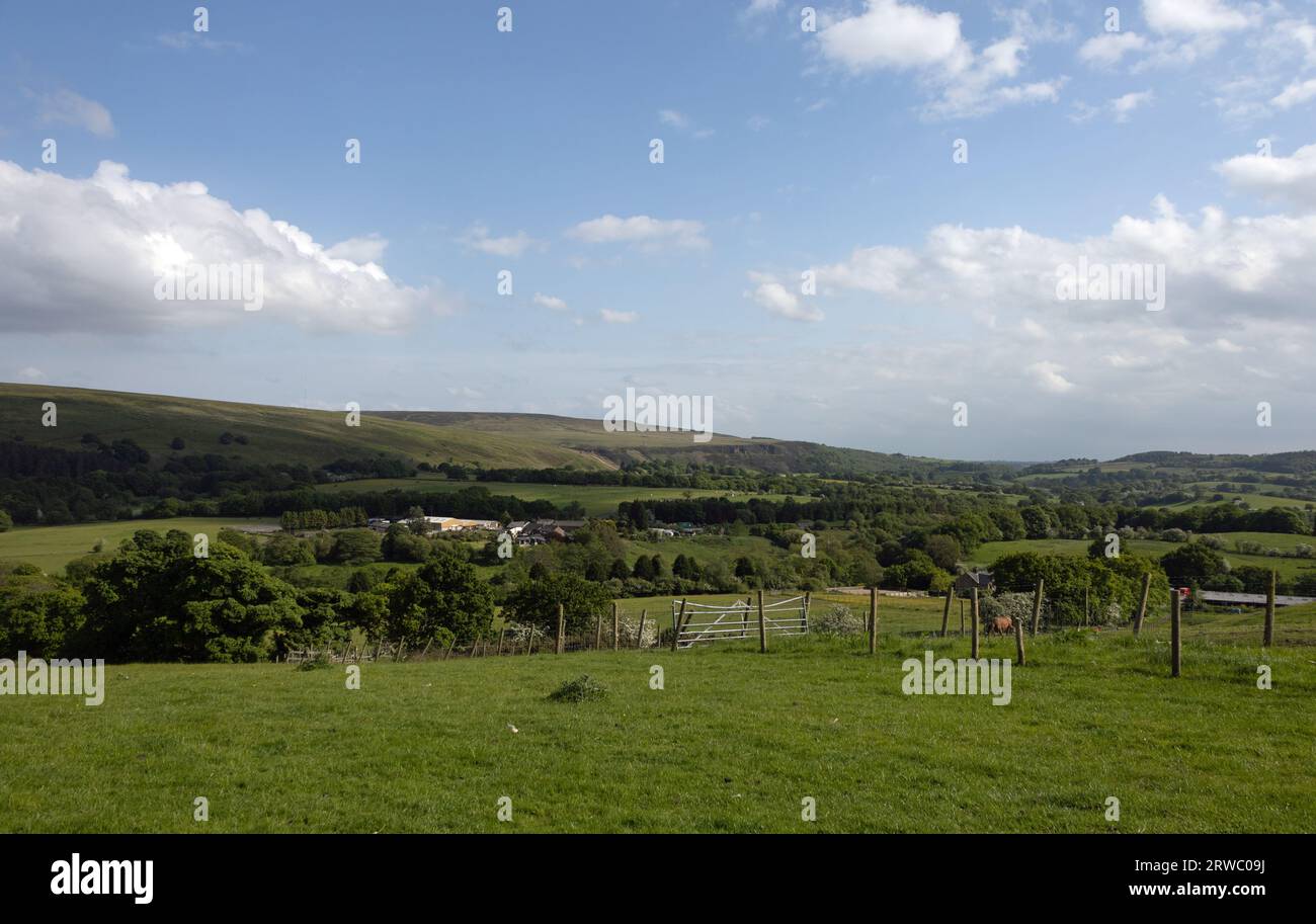 Great Hill and the West Pennine Moors viewed from Near Wheelton Lancashire England Stock Photo