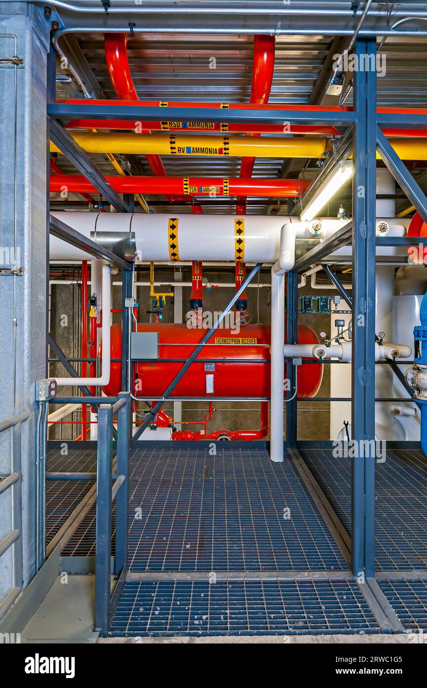 Interior of a newly constructed ammonia cycle coldstorage facility