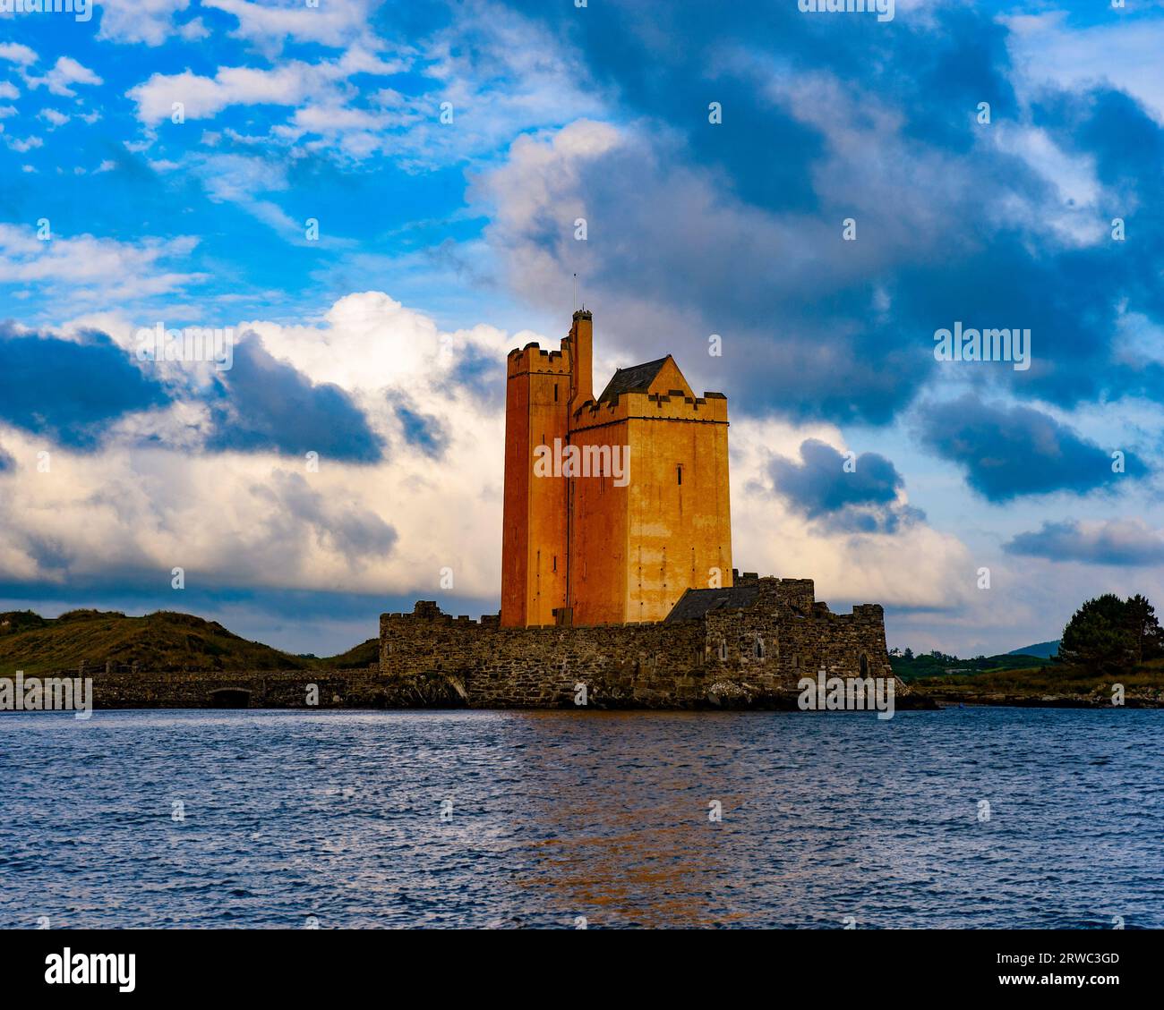 Kilcoe Castle, Roaringwater Bay, Ballydrbob, County Cork, Ireland Stock Photo