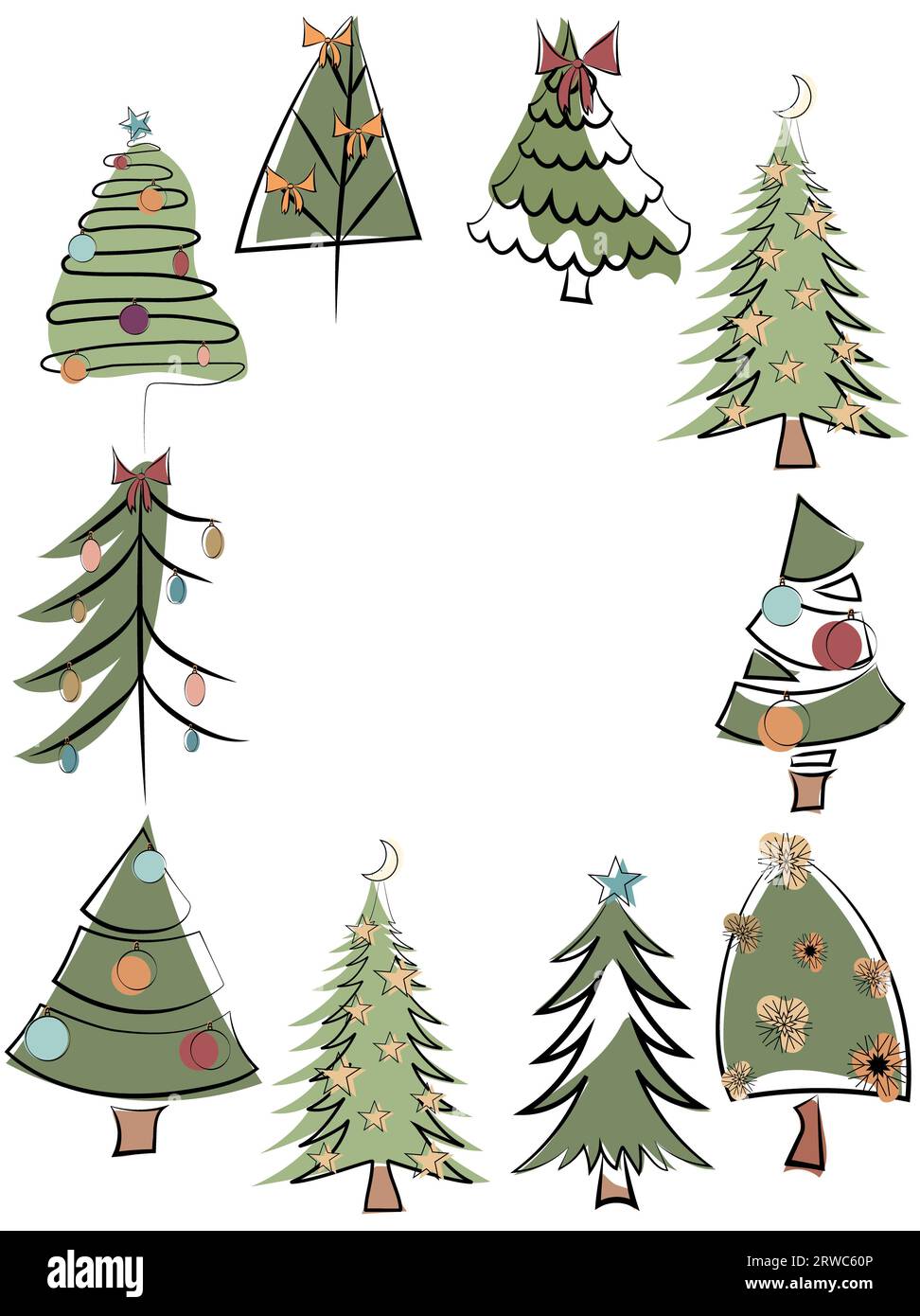 christmas tree borders clip art