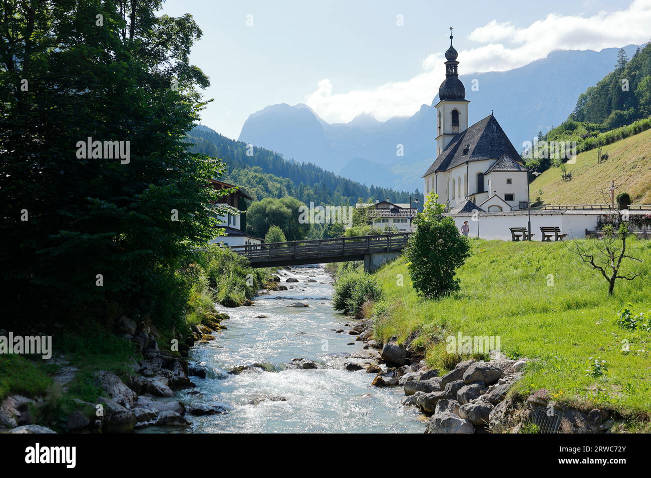 Church in Ramsau in the Berchtesgadener Land Stock Photo