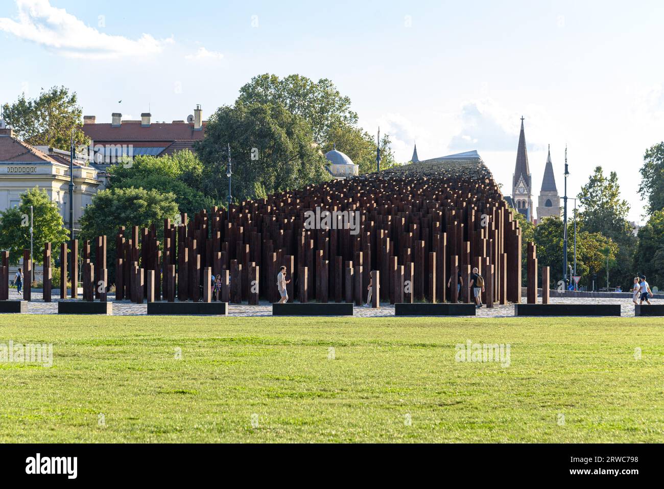 The memorial to the 1956 Hungarian Revolution in Budapest City Park Stock Photo