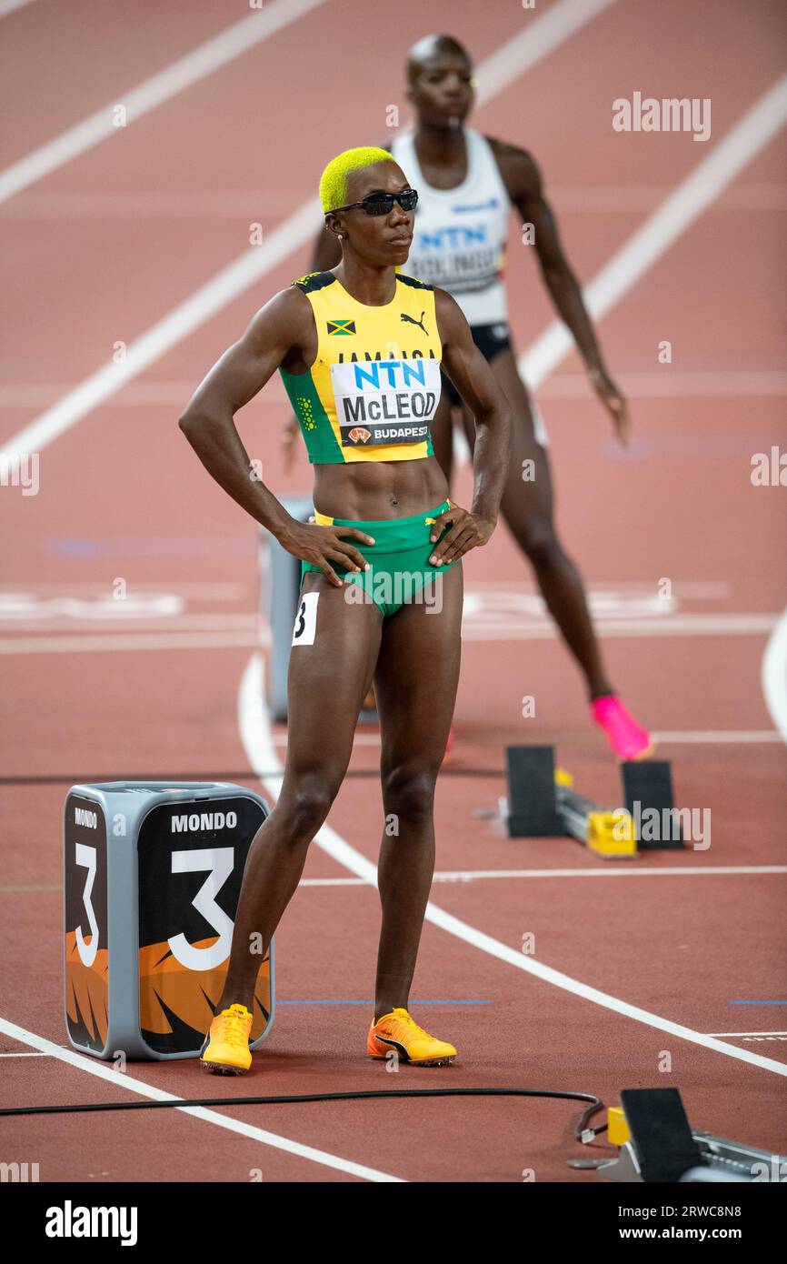 Candice McLeod of Jamaica competing in the 400m women final on day five