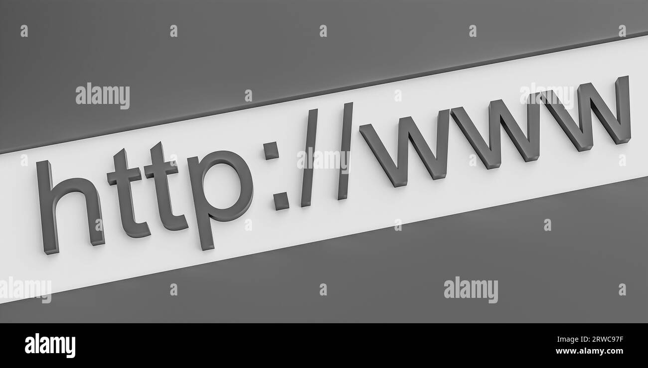 Exploring the online world with the web address http://www. Concept of internet and technology Stock Photo