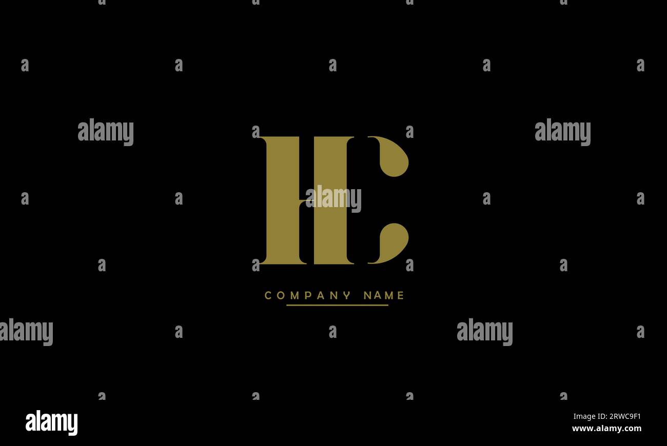 CH, HC Abstract Letters Logo Monogram Stock Vector