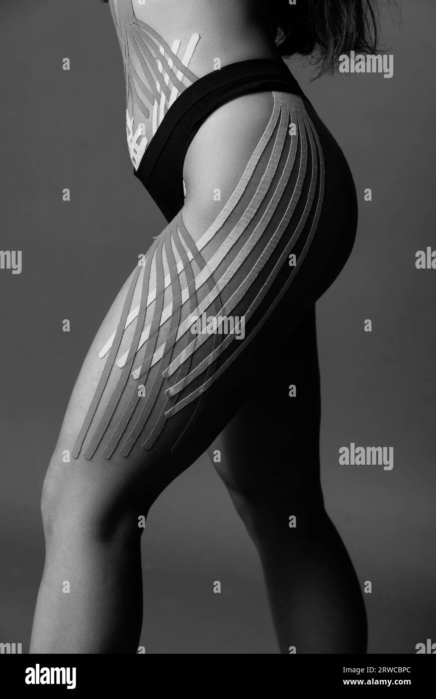 Aesthetic Taping For Cellulite Removal. Cellulite Treatment. .Body Care